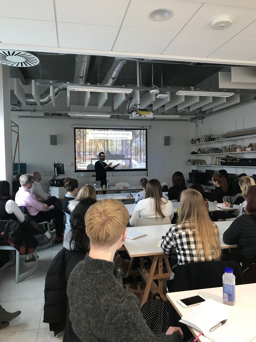It’s SHUFFLE time! @Oliver_Heath presenting a biophilic workshop to students <a href="/interiorcardiff/">USW Interior Cardiff</a>  and industry experts from Bristol &amp; Cardiff