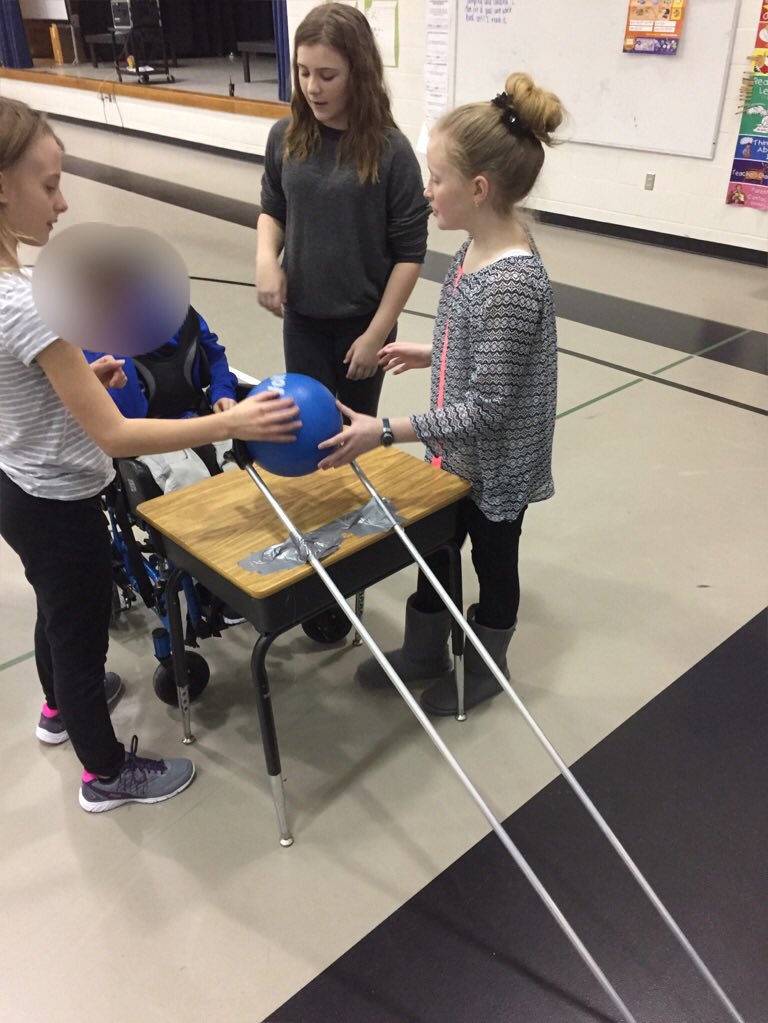 BES_PE's tweet photo. Tweet #2: Modified PE Class went bowling Monday morning! The 5th graders came up w/ some fantastic modifications for their students/buddies! ❤️ #PEForEveryone #KindnessMatters #ModifiedPE @BES_Eagles @Boone_County https://t.co/GzNKtg2227