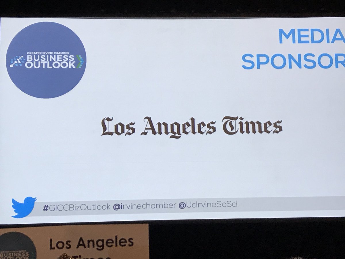 ray_arroyo's tweet photo. Los Angeles Times is proud to be Media Sponsor of 2018 Greater Irvine Chamber Business Outlook event! #giccbizoutlook @IrvineChamber @SteveChurm @ucirvinesosci @farmersmerchantsbank1907 https://t.co/AYLCLKRdLO