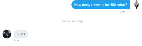 GhostinessRblx's tweet image. 50 Retweets and @SL_RBX will give me 400 robux