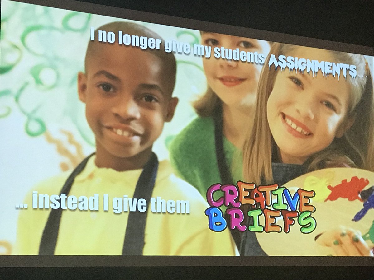 MJKestory's tweet photo. What matters is students demonstrating their learned knowledge, not how they do it! Let students be creative in how they demonstrate their learning that is relevant to them! #fcitl2018 @teach42 https://t.co/EZTBANOeQR