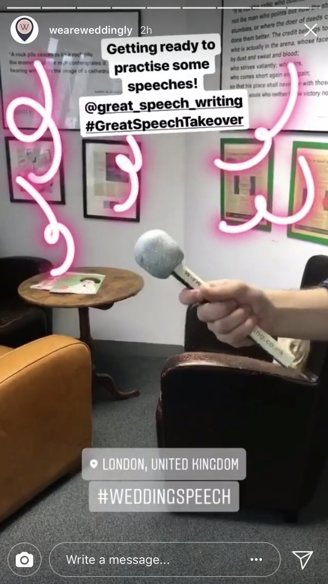 Gr8SpeechWriter's tweet image. After a session with our delivery coach, Alys, why not come and test your new skills on the best audience you could wish for.

The Great Speech Writing team!

But don't worry, we have a separate room downstairs if you're not quite there yet.

@WeAreWeddingly  #InstagramTakeover