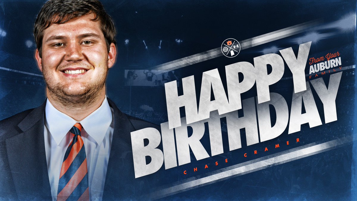 AuburnFootball's tweet photo. Happy Birthday from your #AuburnFamily, Chase Cramer!

🎂🎈🎉

#WarEagle https://t.co/z2LQfxUdf8