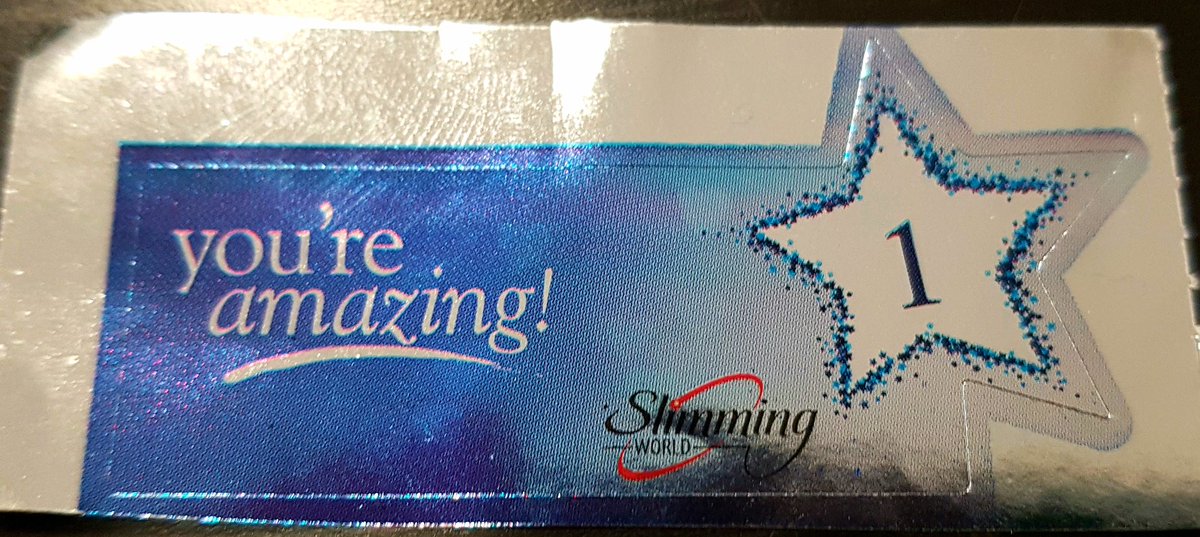 Chucklestuba's tweet photo. Another 3 pounds off this week on @SlimmingWorld, 1 stone 2 lb total in 3 weeks. Going well so far. I got my 1 stone award but didn't get a certificate as they'd run out but I did get my sticker 😊#swbeinspired https://t.co/mE8UgjfI6v