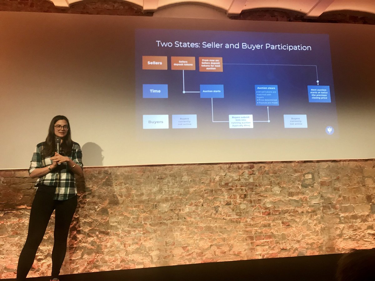 gnosis_'s tweet photo. Chris, PM @gnosisPM is walking folks at #DEXMeetupBerlin through the mechanism of our decentralized Dutch Auction Exchange @FactoryBerlin #BerlinCryptoCapital https://t.co/OQcMe9wPPi