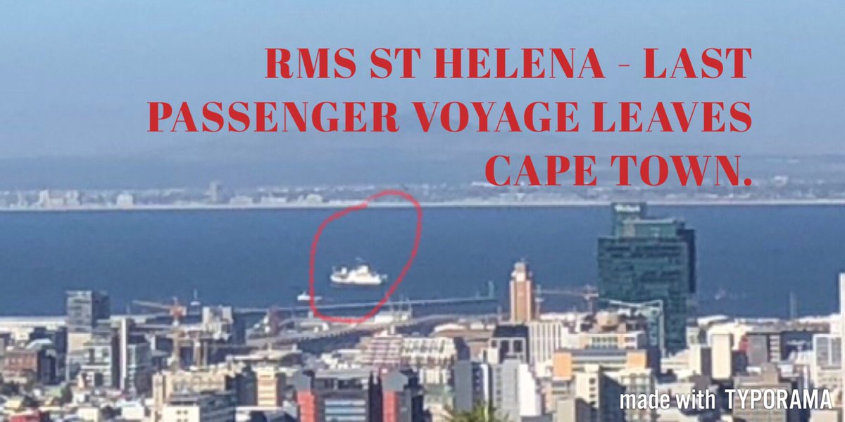 shipspotterCT's tweet image. Bon voyage and farewell #RMSStHelena sailing final scheduled passengers voyage from Cape Town to St Helena