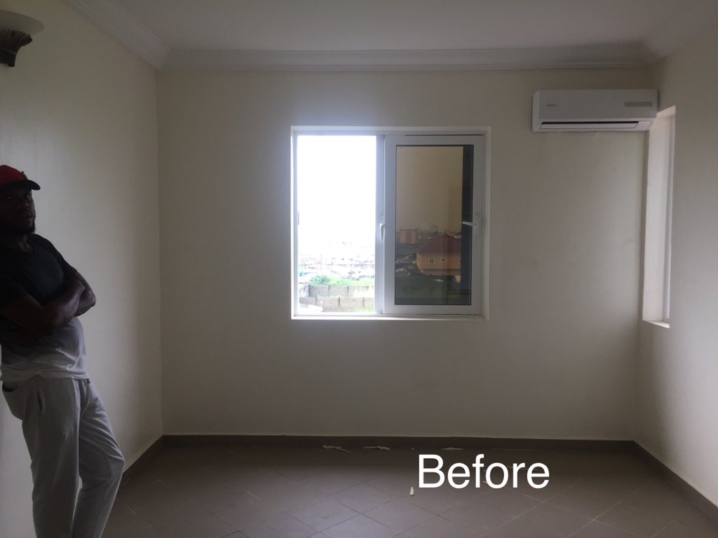 rosie_xlx's tweet photo. Hey guys, so I design spaces for a living and this is one of my recently completed ones. A bachelors pad which included his bedroom, living room and dining, with all furniture made here in Nigeria. Pls RT thank youuuu https://t.co/dzSwgZKAxJ