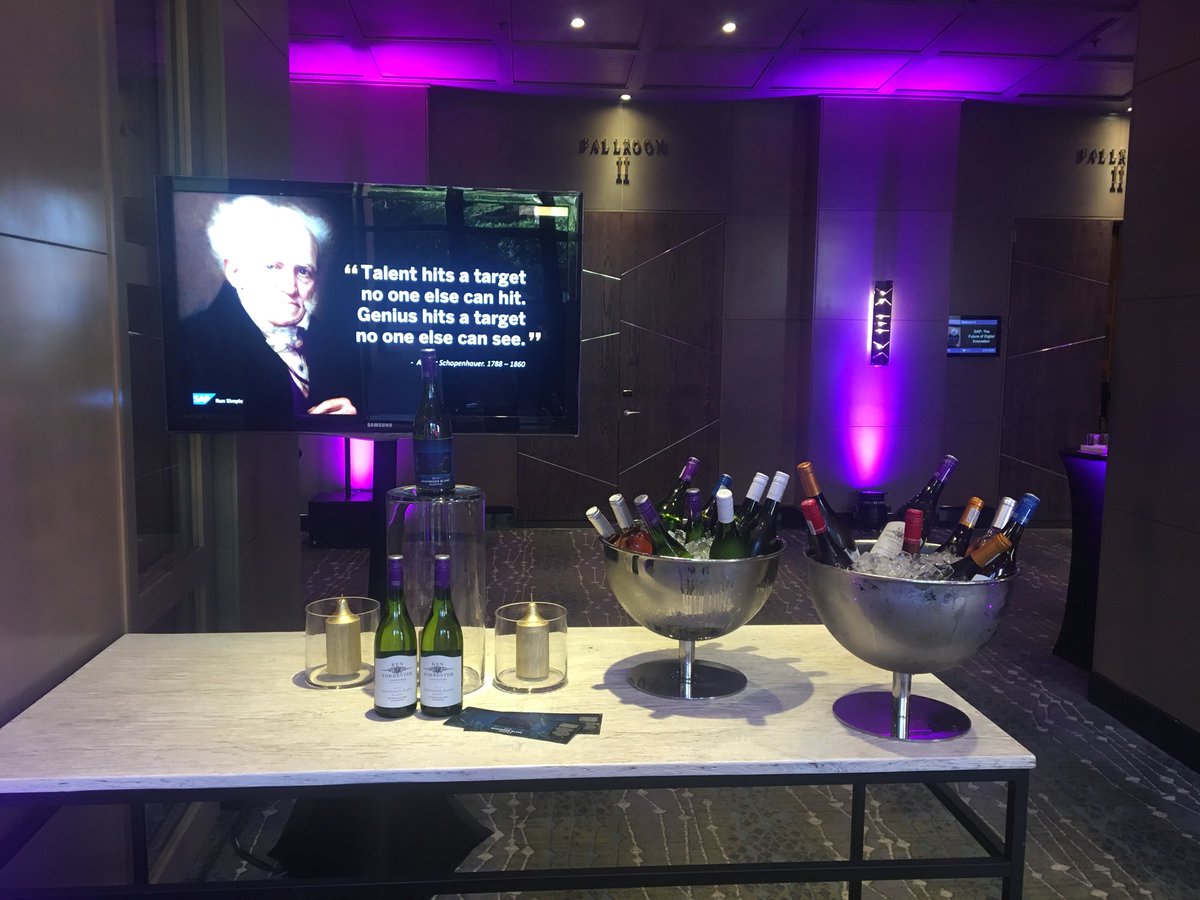 Super excited for tonight’s Dinner in the Dark with <a href="/Hein_Wagner/">Hein Wagner</a>! <a href="/SAPAfrica/">SAP Africa</a> showcasing its #Digital #Innovation #Platform which enables the #IntelligentEnterprise