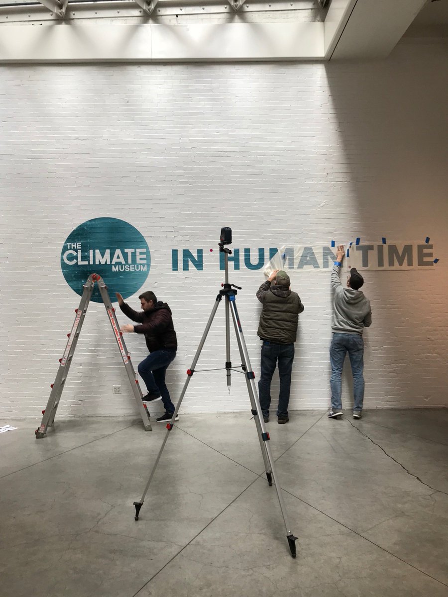 ClimateMuseum's tweet photo. Busily preparing for the opening reception of #InHumanTime! Join us tomorrow night 1/25 at @sjdcparsons, 66 Fifth Ave, 7-8:30pm.
Register now: https://t.co/wm3eEkXaLs https://t.co/lCW4gDQMBD