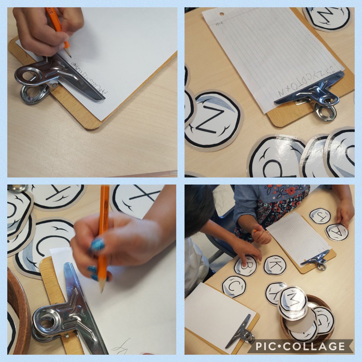 SIB_K4's tweet photo. Practising recognizing and printing upper case letters #literacy #DLMB #FDK @SIBpeel @JaySugunan https://t.co/0VVFDfxbl9