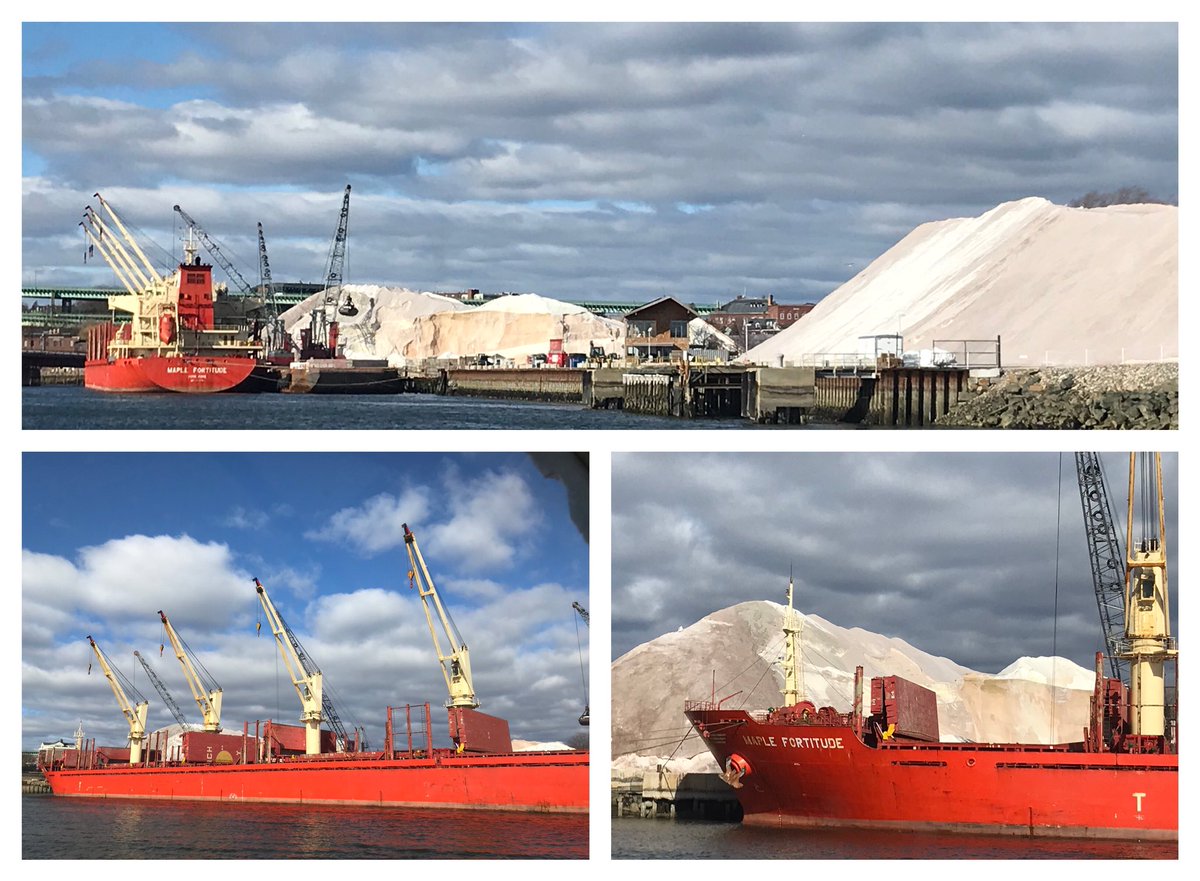 ehessgoespro's tweet photo. #MAWorkingPort @BostonHarborNow passing #easternsaltcompany - ship from Tunisia offloading: source of this salt - the ocean https://t.co/e5kIIi205r