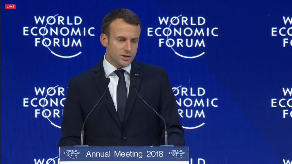"Our world has changed and today we definitely need less arms and more brains" - Emmanuel Macron, President of France #wef18