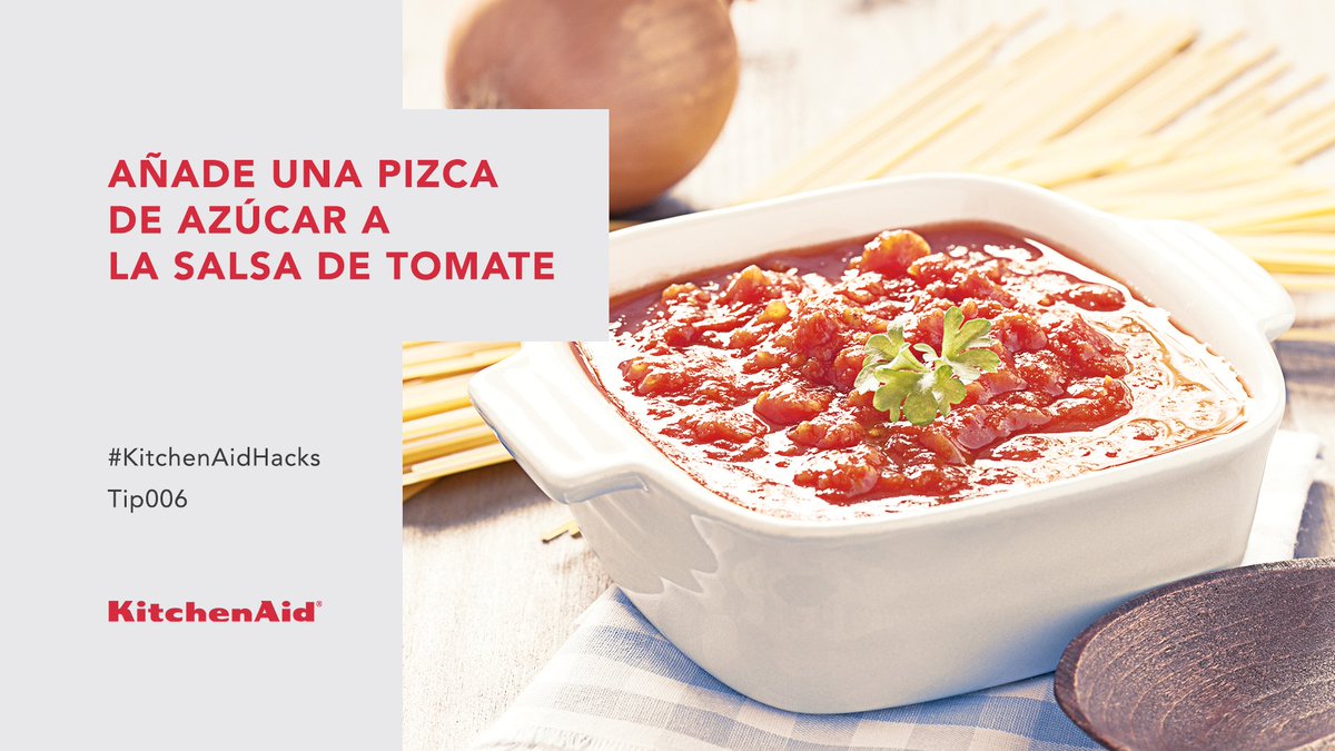 KitchenAidMex's tweet photo. Con esto eliminarás su acidez y obtendrás una salsa deliciosa. #KitchenAidHacks https://t.co/2HgQKwwh0D