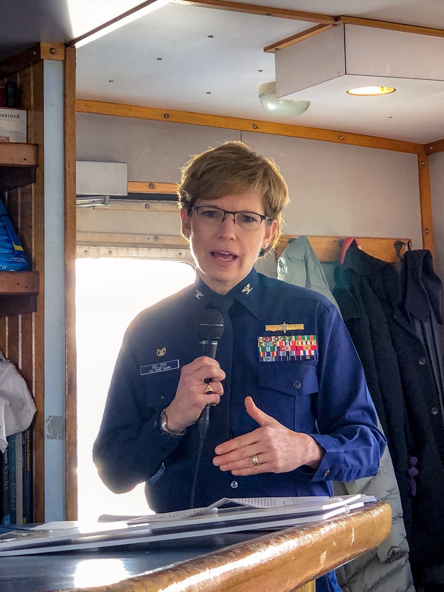 BostonHarborNow's tweet photo. Captain of the Port, Captain Claudia Gelzer of the @USCGNortheast speaks on her and the @USCG immense responsibility to secure the port of Boston and Harbor. #MAWorkingPort #bostonharbor https://t.co/anhI7CmDvx