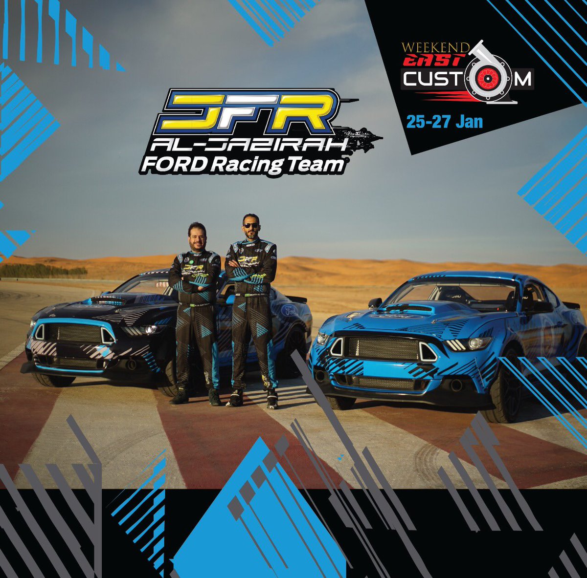 JFRacingTeam's tweet photo. فريق #الجزيرة_فورد للسباقت رح يكون متواجد في فعالية ايست كاستم اللي حتكون في الساحة المثلثة جانب فندق القصيبيءرح نعرض سايارتنا الجديدة #فورد #موستانج https://t.co/sFhWI1UoT5