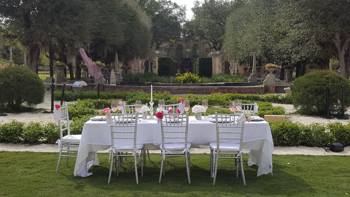 ChiavariChairCo's tweet photo. Throwback to Sunday when a casual stroll through #vizcaya in #miami turned into us running into some of our Silver Wood #chiavarichairs. Oh man, did they look good!!! #woodchairs #eventfurniture #thechiavarichaircompany #chiavarichairs https://t.co/L5U74xhgfl
