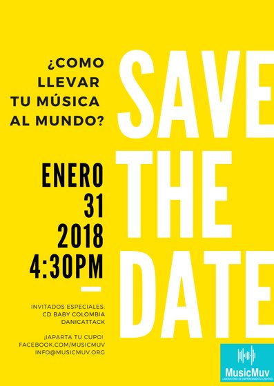 MusicMuv's tweet photo. ¿Quién está listo para nuestra #masterclass de #enero? Invitamos a @danicattack y @cdbabyES para conversar: ¿Cómo llevar tu música al mundo? Reserva tu cupo en info@musicmuv.org 🎧🚀🌎📆 https://t.co/iPKZ2LEAGE