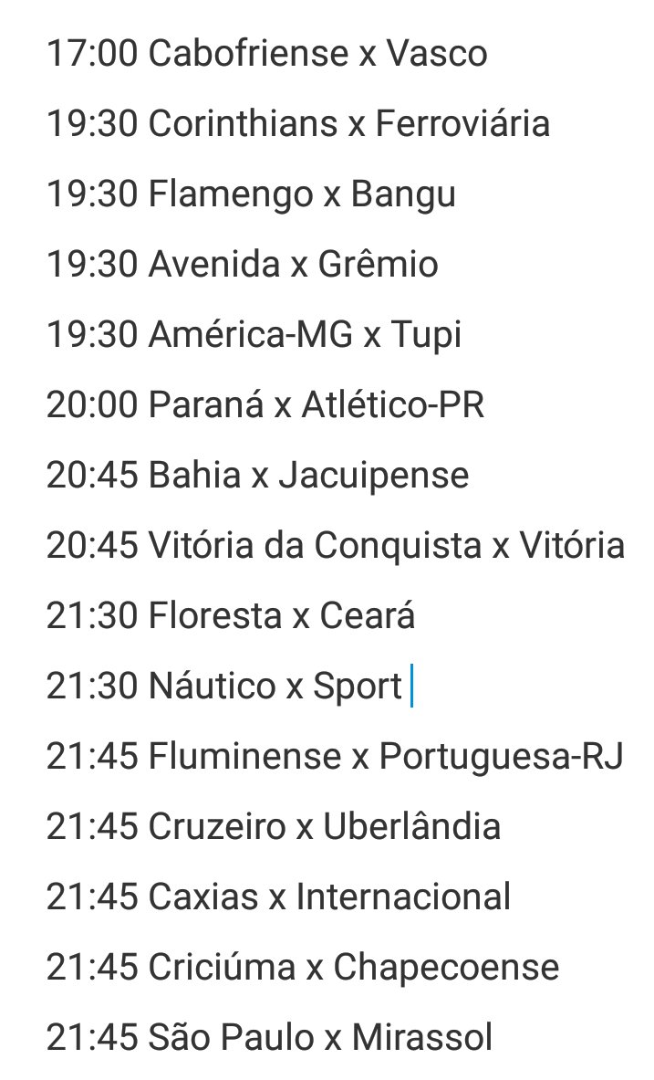JOGOS DE HOJE: