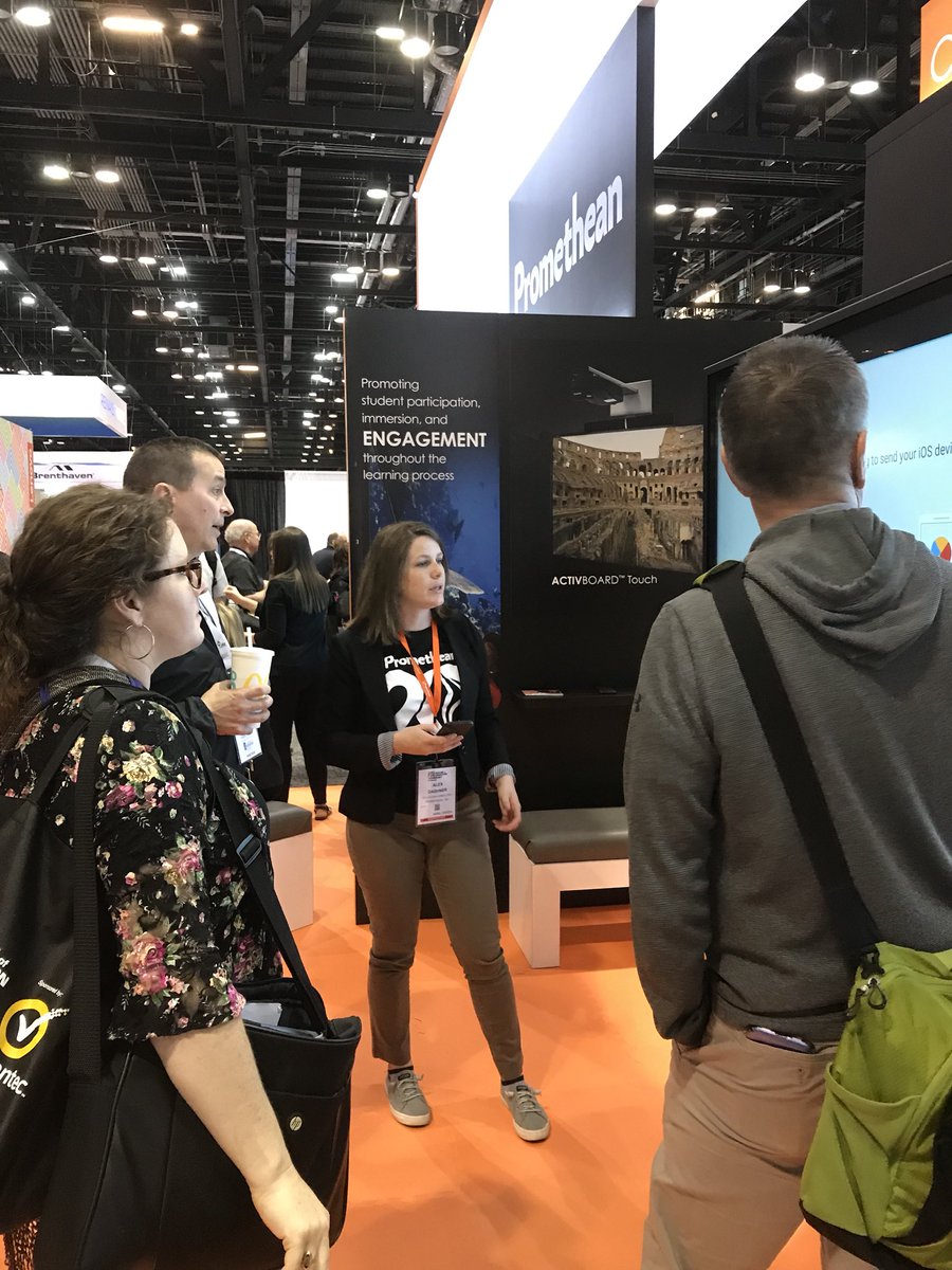 Promethean's tweet photo. What a great start at the Promethean booth at #FETC18, #Promethean, #ActivPanel, #ActivConnectG, #ActivPaneliSeries, #PrometheanEscape, #ClassFlowLove, #LearnClassFlow https://t.co/nsh9N01Vtz