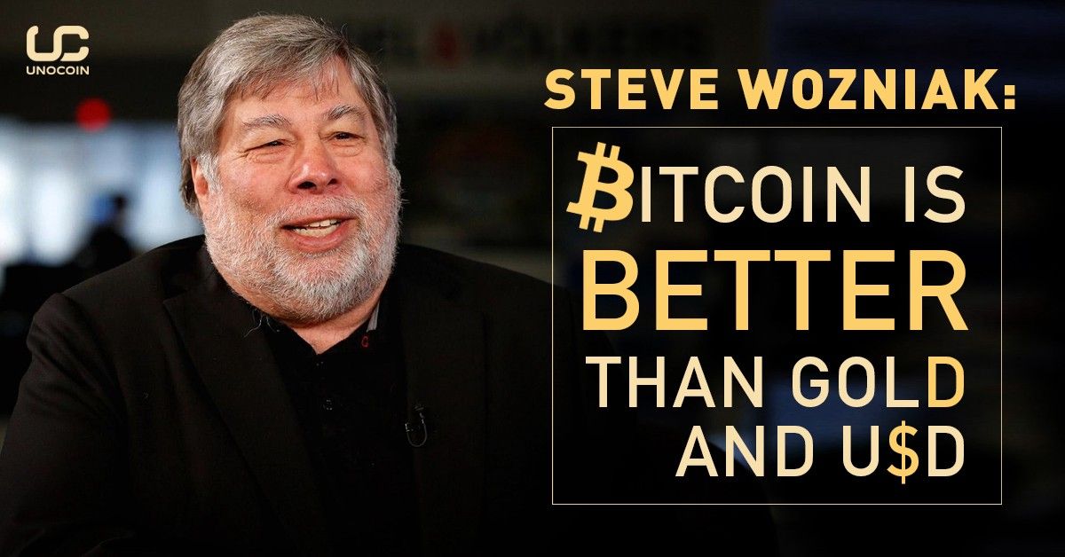 Unocoin's tweet photo. Steve Wozniak: Bitcoin is better than gold and USD – Unocoin https://t.co/AozRi7K0Qq https://t.co/8lWPm2fi7z