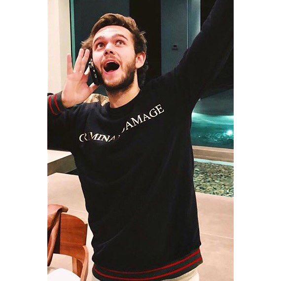 ZeddStyle's tweet photo. @JoJoWright @Zedd ^@Zedd is wearing a black sweater (£55) from @CriminalDamage. Check it out ➡️ https://t.co/A0yTtfV2nv #ZeddStyle #GetTheLook https://t.co/LsNdQab0UW