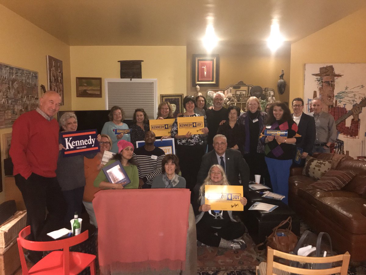 ChrisKennedyChi's tweet photo. Last night, we held a dozen debate parties across the state. Congrats to our bingo winners! Happy scenes from across the state ready to #EndTheRacket. https://t.co/QrCpqjOEmI