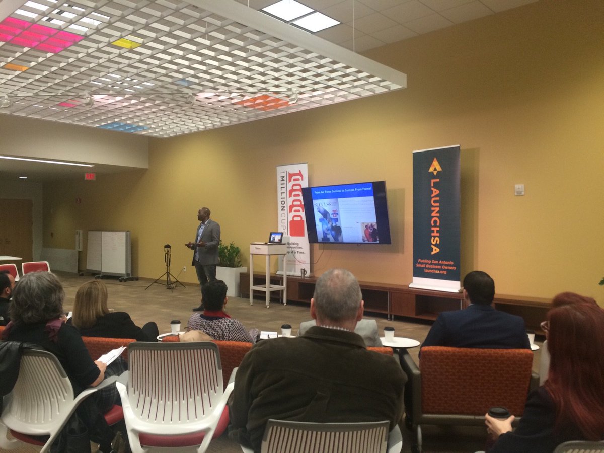 We heard 2 great entrepreneur stories today <a href="/1MillionCups/">1 Million Cups</a> Zahra Cruzan with her brand crafting business, Brand Author, and Rich Thames, with a business referral network marketing company that connects entrepreneurs, @Teamnational  Thanks for coming &amp; join us back next Wednesday!