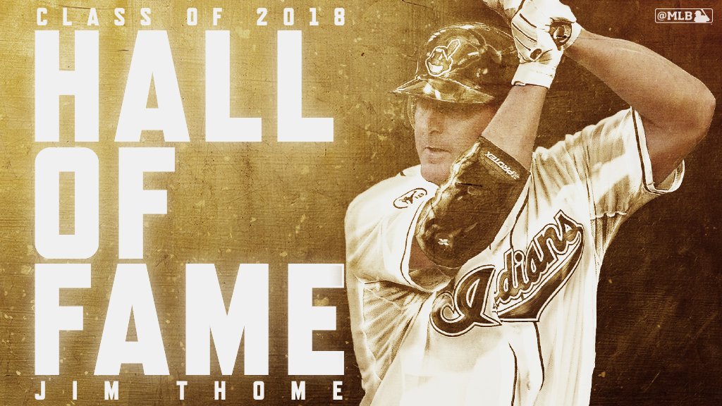 MLB's tweet image. Big day for a big power hitter. 
   
Jim Thome is a first-ballot Hall of Famer. #HOF2018
