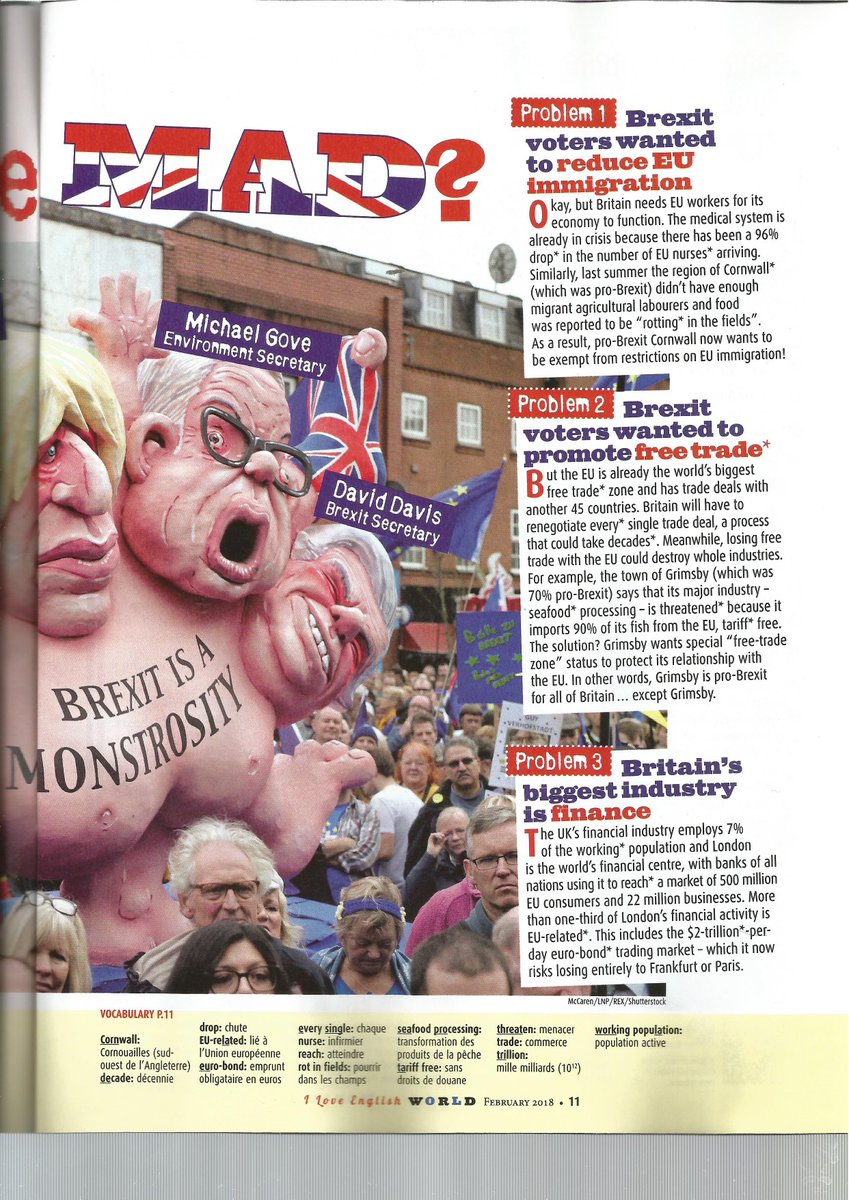 EricNoirez's tweet photo. Absolument effarant ! Propagande anti-#brexit cavalière, dans un manuel scolaire français, destiné aux adolescents, diffusé dans les lycées de France et pouvant servir de support aux professeurs dans les cours d'anglais.
@Bayard_Jeunesse, vous n'avez pas honte? #frexit #jeunesse https://t.co/jdme2j212L