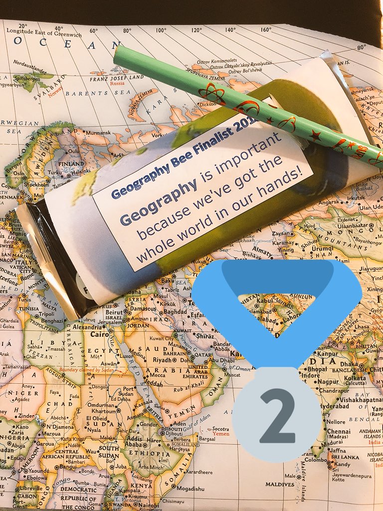 Ldempsey81's tweet photo. Very proud of Jackson for receiving 2nd place in the Geography Bee at @TrinityTigers1 today. He seemed equally excited about the candy bar and map prizes! #ProudMom #TrinityTiger #GeographyBee https://t.co/r7PFWl1DZH