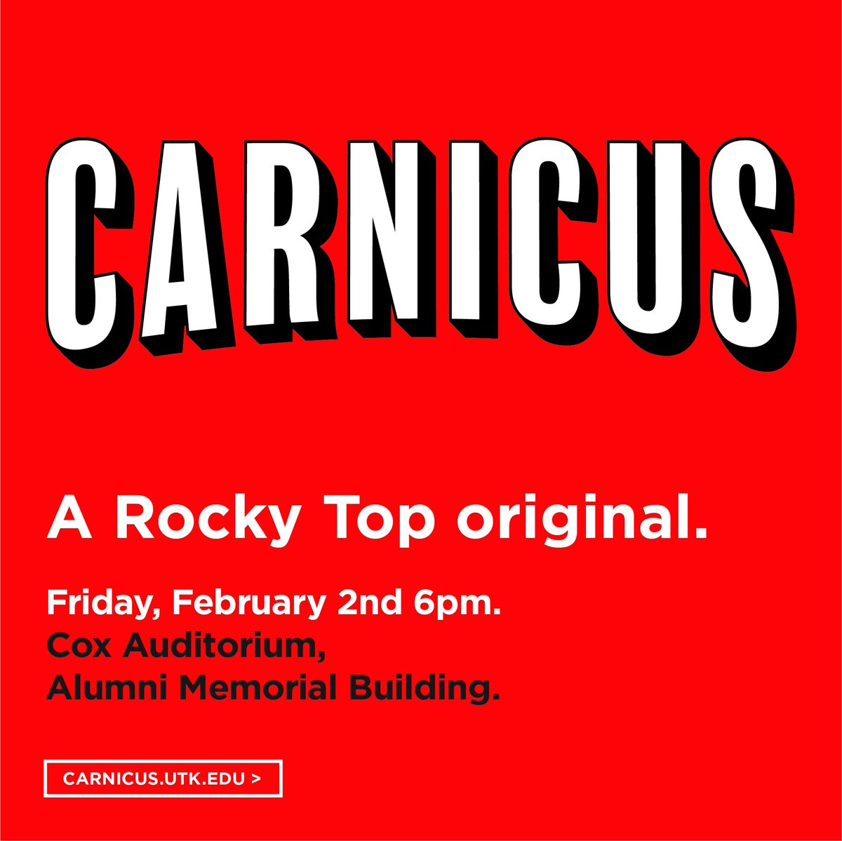 UTKACE's tweet image. Carnicus is in 9 days! Make sure to buy your tickets through the provided link for $5, or at the door the night of for $8! ACE can't wait to see you there!
buy.knoxvilletickets.com/Online/default…