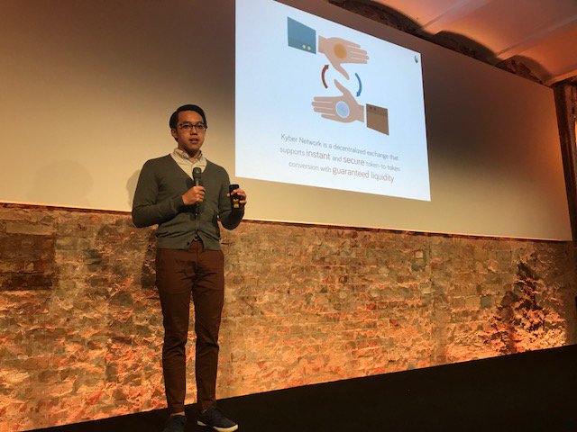 Web3foundation's tweet photo. All the way from Singapore TN Lee from @KyberNetwork walks us through his views on co-existing with centralised exchanges and his project #DEXMeetupBerlin #Decentralize #Web3 https://t.co/8g3vokXzVM