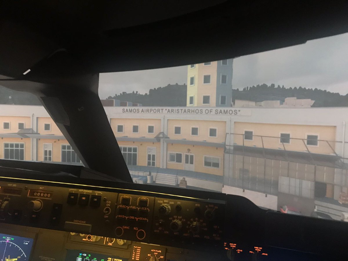 simfest's tweet photo. One of the joys of the sim is that we can take it to places real 747s wouldn't go near. The photos don't do the Samos sunset justice! https://t.co/j2GQcDpCkh
