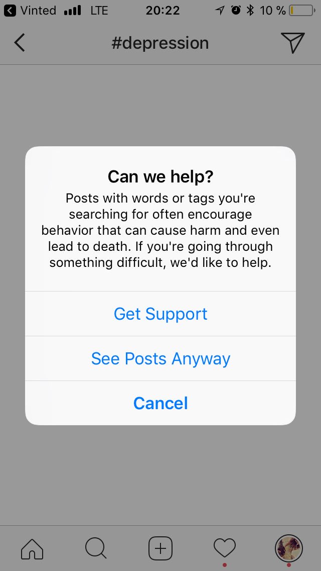 lenka0064's tweet photo. Interesting! Only thing which appears after clicking on Get Support is an Error page🙈 So the only choice is to get harm 😇@instagram #Hashtags #depressiontag #instagram #errorpage #HowNotToDie https://t.co/1ORkewKhRm