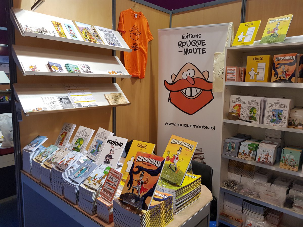 Rouquemoute_BD's tweet photo. #FIBD #Angoulême 2018 : le stand #Rouquemoute est quasi prêt et le sera tout à fait dès l'ouverture du festival demain matin à 10h ! 🤗 https://t.co/7b8Xyh7Qwe