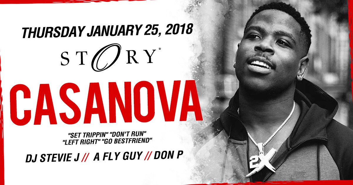 STORYmiami's tweet photo. .@CASANOVA_2X making his #STORYthursday debut TOMORROW! Tickets at https://t.co/BmM8ltj0M6. https://t.co/VzUATRX5tX