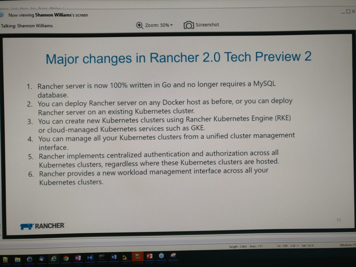IaaSgeek's tweet photo. Interesting #Ranchermeetup showing the 2.0 tech preview with all the new stuff. Now let's see how it works with #Wercker. https://t.co/MfBCi0lIU2