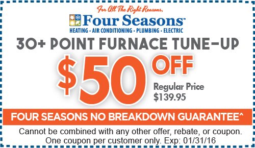 Four Seasons HVAC on X: Make sure your furnace is going to make it through  the rest of the season with a Four Seasons precision tune-up! Take  advantage of this coupon and