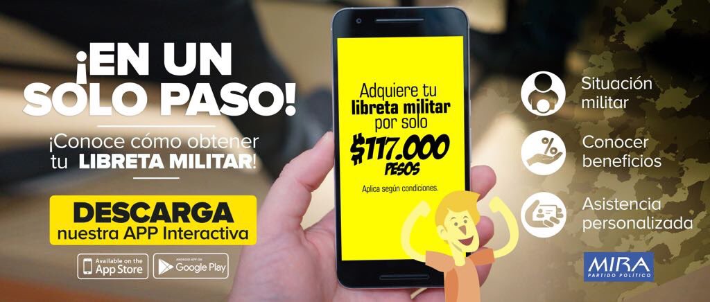 juandavalenco's tweet photo. Para aquellos que no han definido su situación Militar @MovimientoMIRA ha ido más allá del congreso y crea App con la que podrán conocer los beneficios de la nueva ley de manera rápida y sencilla 👏🏻 #MiLibretaMilitar https://t.co/0SLYPvkZ9I