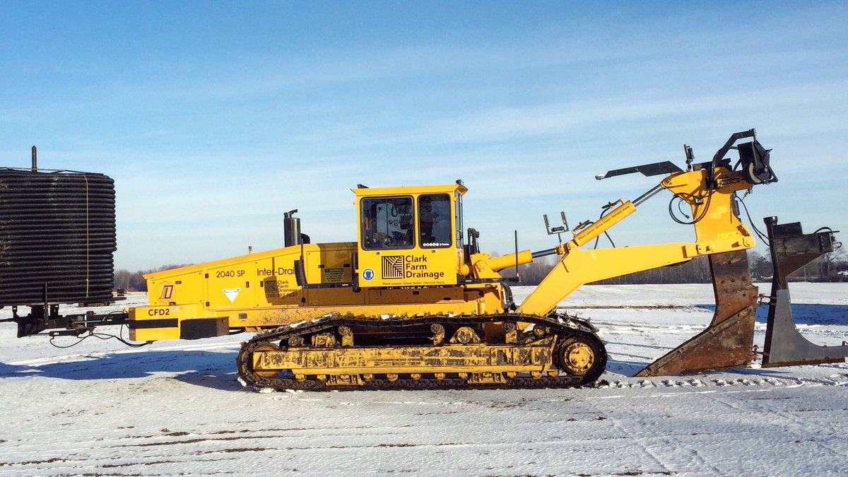 Too #cold to start the equipment when we took this picture. Now it’s too #wet to work. #Drainage #Patience #Tile18 #Agriculture #Indiana