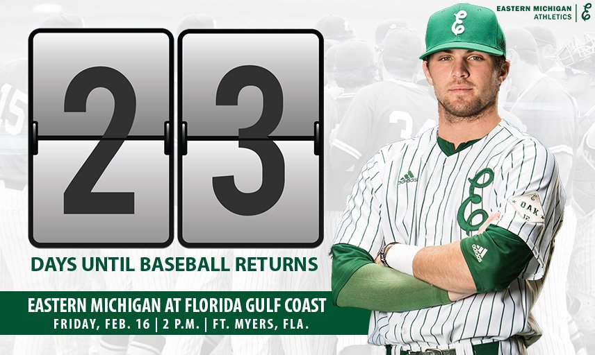 Opening Day is just 2️⃣3️⃣ days out! #EMUEagles #EMUBats