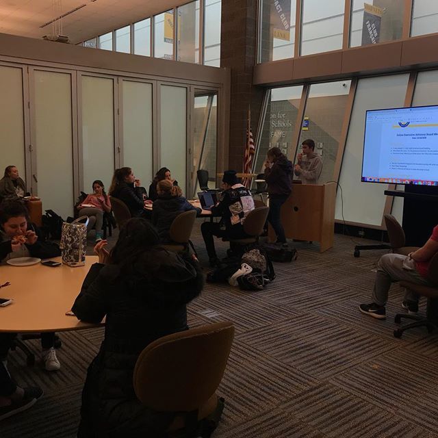TheresaStager's tweet photo. Executive Student Advisory Board Meeting - discussing their $28,000 grant, suicide prevention, and so much more! #studentledfuturefocused #stress #suicideawareness #shslearn #sascompass #esab #studentgrant #studentcenter #thebridge https://t.co/pZBPOrs8at https://t.co/SZUGBqhU1f