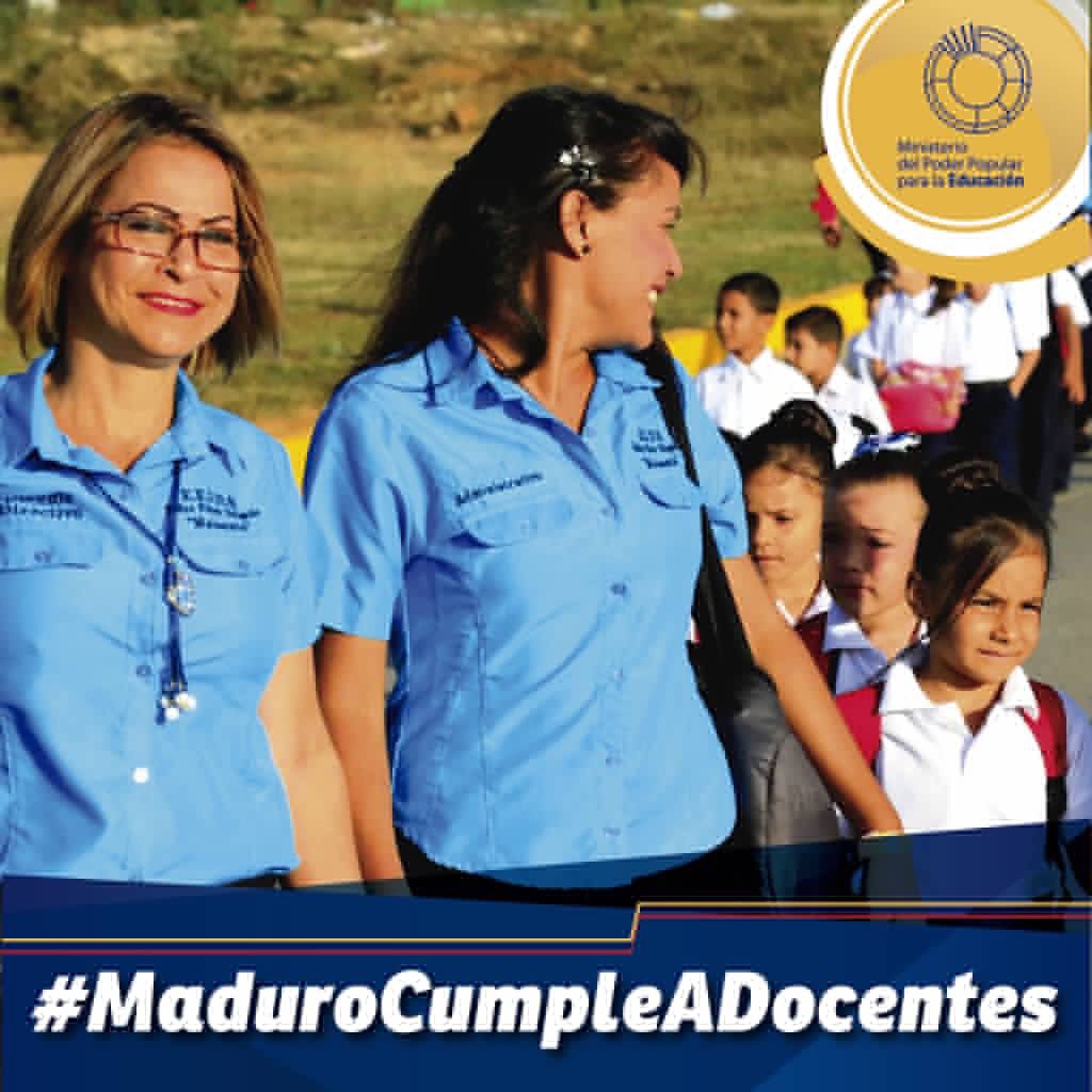 JauaMiranda's tweet photo. #MaduroCumpleADocentes del @MPPEDUCACION En el día de hoy hemos depositado la segunda quincena de enero, con los incremento de Cesta Ticket a 549 mil Bs. y la prima por uniformes a 1 millón de Bs.  Vaya nuestro compromiso con Uds. Maestras y maestros de nuestra Patria. https://t.co/CDVr6qHzKl