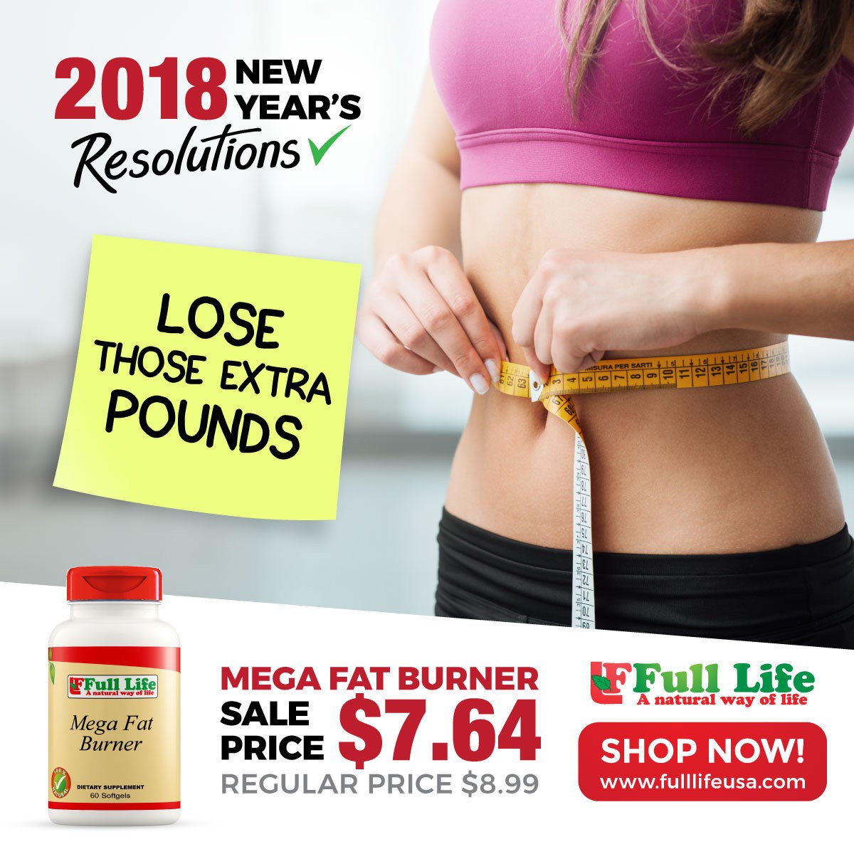 FULLLIFEUSA's tweet photo. Final days for the New Year's Resolutions Sales! Mega Fat Burner helps to control your appetite while increasing fat breakdown. https://t.co/vXx1m5BdRu #controlappetite #fatburner #losefat #allnatural #newyearnewyou https://t.co/WHjoYrGI83