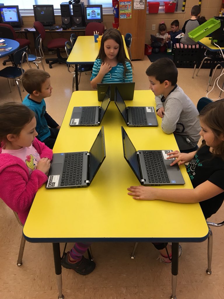 We are thankful to have the Chromebooks to share. Ss will have the opportunity to use them during small groups. @rachelpricetn