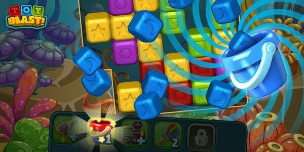 Want to clear all the cubes of the same color? Use the bucket booster! peakgam.es/2AxaCAA