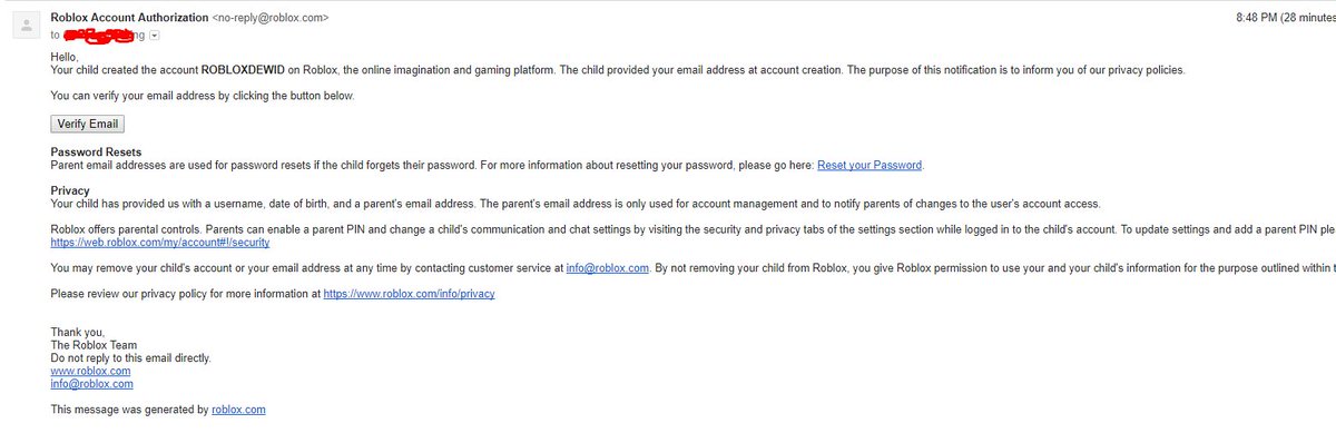 Confidentcoding Yahya On Twitter Someone Just Created A Roblox Account Using My Email Huh - roblox change parent email