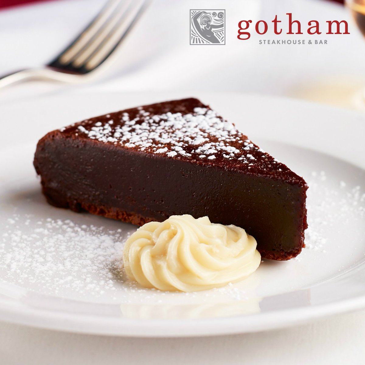 Perfect cocktails and exceptional steaks deserve a sweet finale. Rich, decadent chocolate bourbon cake. Sharing encouraged, but not required.