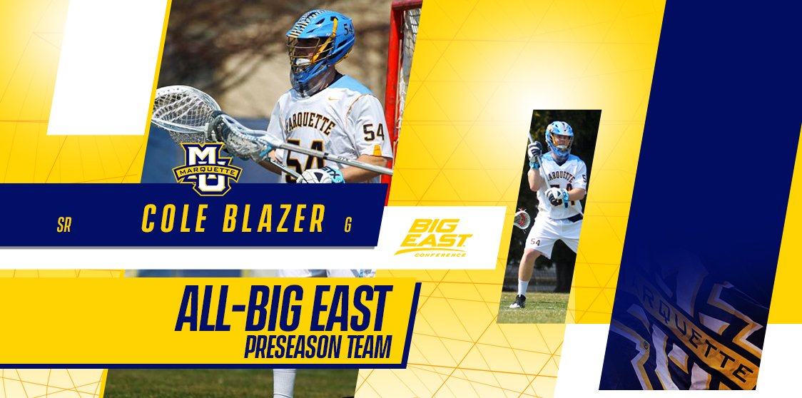 2017 <a href="/BIGEASTchamps/">BIG EAST Olympic Sports</a> MVP Cole Blazer earns All-BIG EAST Preseason accolades for the first time as one of two goalies on the squad. He returns for his third season as a starter in 2018.