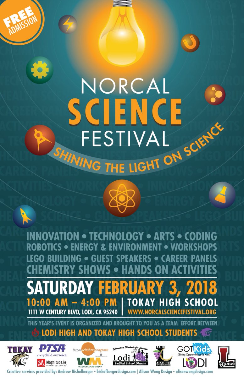 Mark your calendars! <a href="/norcalscience/">Norcal Science Festival</a> is happening February 3. This free day-long celebration of science was founded by 2015 #BezosScholar Julie Fukunaga and educator Sandi Starr and is full of hands on learning experiences. More details: facebook.com/events/2004246…